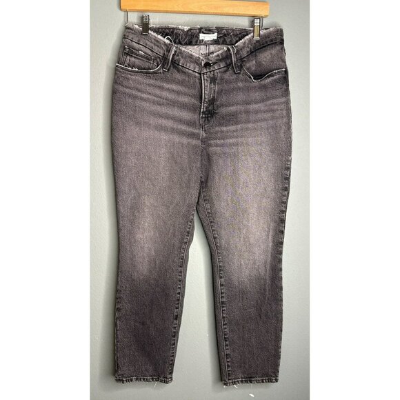 Good American 12 / 31 Black Fade High Rise Goo-d Classic Skinnyish Fit - Picture 1 of 7
